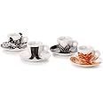 illy 25152 Art Collection, Genesi Collection 4 Numbered and Signed Espresso Cups Monica Bonvicini and Shirin Neshat Coffee Cups with Saucer