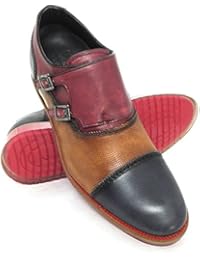 ZERIMAR Zapatos con alzas interiores para caballeros Aumento + 7 Cm Zapato fabricado en piel vacuna de alta calidad Falcon azul marino