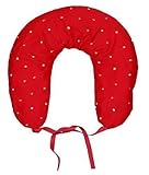 Kirschkern Nackenhörnchen zur Wärmebehandlung/rot mit Blümchendruck (37x33 cm)