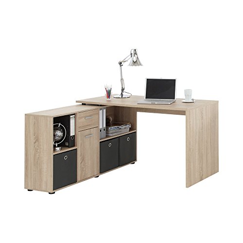 FMD Möbel 353-001 Winkelkombination LEX Tisch circa 136 x 75 x 68 cm, montiert Regal circa 137 x 71 x 33 cm, eiche - 3