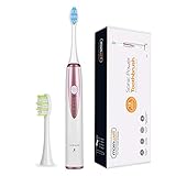 Electric Toothbrush, Mornwell Rechargeable Powerful Sonic Toothbrush, 3 Brushing Modes, 2 Minutes Smart Timer, Gift for Your Mom and Girlfriend – Pink