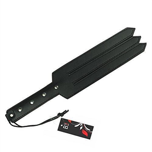 Preisvergleich Produktbild TOP Qualität - HANDGEFERTIGTE LEDERKLATSCHE dreigespalten "TEUFELSFORKE" - 100% hochwertiges Rindsleder / Erotische Klatsche, Paddel bzw Peitsche für SM, BDSM und Bondage