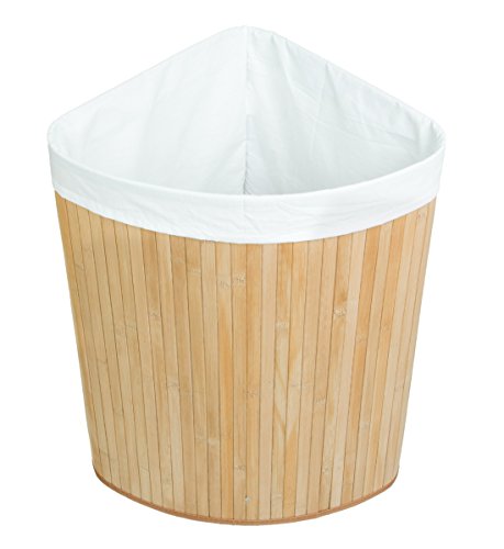 Kronenburg Bambus Wäschekorb Wäschesammler Eckig mit Deckel, 60 x 35 x 35 cm, Natur - 2