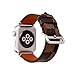 Produktbild meiqing Frauen & Herren Apple Armbanduhr Leder Band 42 mm atmungsaktiv Schweiß-iWatch Ersatz Bands Strap für Apple Watch Serie 1 2 3 L gold