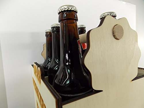 Bierträger Männerhandtasche Sechser Träger aus Holz mit Schriftzug „Opa’s Werkzeugkiste“, originelles Geschenk für Opa oder sonstige Anlässe - 4