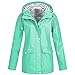 Produktbild LUGOW Jacke Damen Jacken Regenjacke Outdoor Wasserdichter Regenmantel mit Kapuze Winddicht Reißverschluss Outwear Oberbekleidung Jacket Günstig Mäntel S~5XL(Large,Minzgrün)