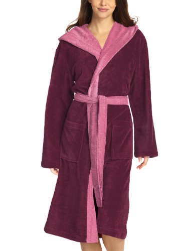 Preisvergleich Produktbild Vossen Unisex Bademantel Poppy, Einfarbig, Gr. 34 (XS), Rot (burgundy)