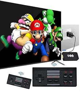 Gamenophobia Plug & Play Wireless HD 1080p TV Video Game for Kids (8 Bit Retro Built-in Games) for up to 2 Players HDMI Game Stick Dongle Black
