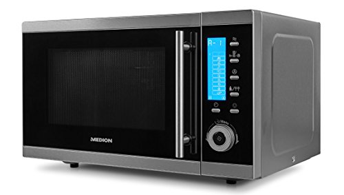 MEDION (MD 15501) Mikrowelle (4in1, 900 Watt Mikrowellenleistung, 1100 Watt Grill (Oberhitze), 2500 Watt Heißluftleistung, 25 Liter Garinnenraum) silber - 3