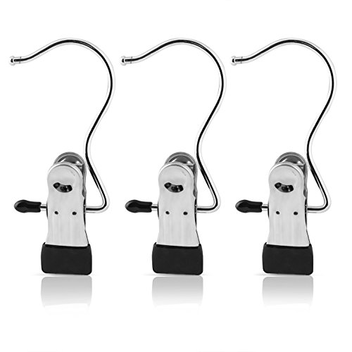 VENKON – Set 20 Clips Universal Antirutsch Klammern aus Metall mit Haken für Aufbewahrung & Befestigung - 2