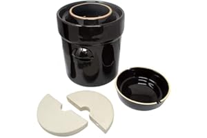 OUTILS ET NATURE Pot à choucroute avec pierres lacto-fermentation 5L Marron