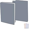 2 Pack Stretchable Book Sleeve Covers, for Paperbacks Hardcover Textbooks up to 9" x 12", Office Supplies with Free Sticker Labels (2 Pack, Grey)