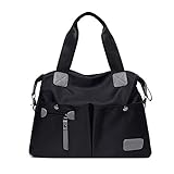 LAIDAYE Qualität Frauen Casual Multi Pocket Nylon Cross Body Schultertasche Messenger Bags Handtasche Tote,Black-OneSize