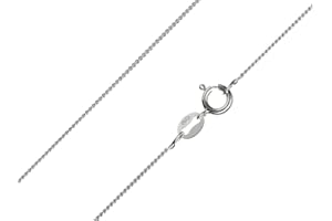 Cooksongold Sterling Silver .925 Chain Necklace Diamond Cut Curb Jewellery Chain 16" - 30", 100% Recycled Silver Chains