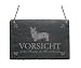 Produktbild Schiefertafel WELSH CORGI PEMBROKE « VORSICHT VOR DEM FRAUCHEN DER HUND IST HARMLOS » Schild mit MOTIV - Hund Haustier Dekoration Dekoschild