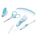Anself 7pcs Professional Adorable Baby Grooming Set Nail File Finger Toothbrush Round Head Scissors Nail Clipper Hair Brush Comb with Storage Bag