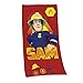 Produktbild Herding 6170201516 Velourshandtuch Feuerwehrmann Sam, 75 x 150 cm, 100 % Baumwolle, bedruckt