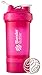 Produktbild BlenderBottle Prostak Protein Shaker / Diät Shaker (650ml, skaliert bis 450ml, mit 2 Container 150ml & 100ml, 1 Pillenfach) Pink