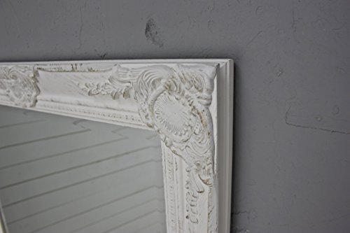 elbmöbel Wandspiegel groß in weiß antik mit Holz-Rahmen barock 150 x 60cm - 3