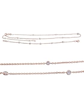 Hobra-Gold KETTE / ARMBAND / SILBER 925 ROTGOLD M ZIRKONIAS SILBERKETTE ROSEGOLD k551 (Armband)