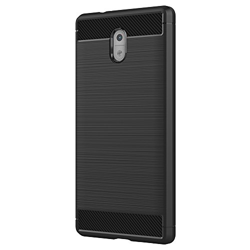 Funda Nokia 3  AICEK Negro Silicona Fundas para Nokia 3 Carcasa Nokia 3 Fibra de Carbono Funda Case  5 0 Pulgadas 