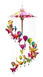 Girls Rainbow Butterflies & Hearts Paper Mobile