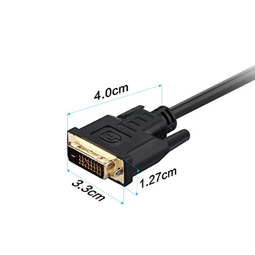 DP auf DVI, J&D Goldbeschichteter Displayport DP auf DVI 1080P Full HD Kabel Adapter Konverter Male to Male – 3m - 3