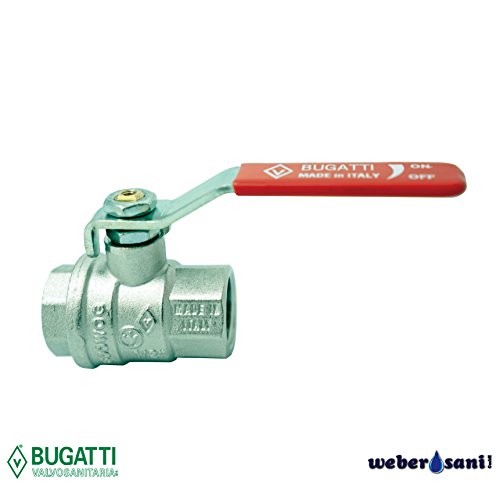 Kugelhahn, voller Durchgang, Innengewinde/Innengewinde, Stahl-Handhebelgriff 1/2"