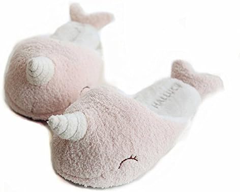 Uni Best Ladies Animal Narwhal Slippers, Fuzzy Christmas Animal House Slippers Women Cute Bedroom Indoor Winter Slippers