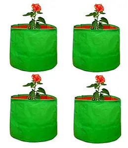 Cocogarden Plastic Grow Bags, Green, 15 x 15 inch, 4 Pieces