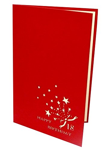 LIN-POP UP Grußkarten zum 18. Geburtstag Mädchen, Geburtstagskarten Grußkarten Glückwunschkarten, - 2