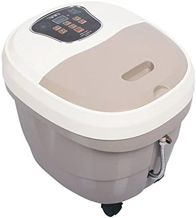 FUFU Foot Massagers Foot tub Automatic heating feet basin Massage foot bath Home foot basin Deep barrels Thermostatic foot basin (Light yellow) (42 * 48 * 42cm) For Foot Care