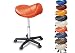 Produktbild Sattelhocker / Sattelstuhl mit PU Rollen für alle Böden - ergonomisch - stufenlos höhenverstellbar - viele Farben - 360° drehbar - Arbeitshocker - Praxishocker - Kein Werkzeug notwendig Orange