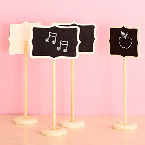 MFEIR® Mini Tafel Schilder mit Ständer für Nachricht Board Schilder, Rechteck, Set von 10, Rechteck #2 - 6