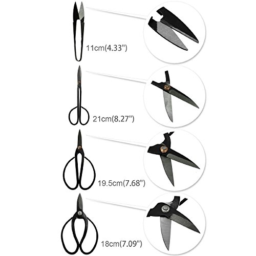 Bonsai Werkzeugset, 14-Teiliges Set Garten Bonsai Werkzeug Carbon Steel Master Professional Scher- Bürsten Mit Rollen Drähte Nylon-Etui Multi-Funktions-Outdoor-Schanzzeug Für Wandern Camping Garten Scheren-Set Werkzeug Kit - 5