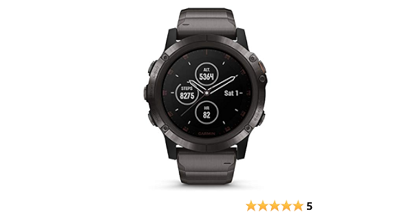 Orologio Garmin Fenix 5X Plus Sapphire Titanium 010-01989-05 : Amazon.it:  Orologi