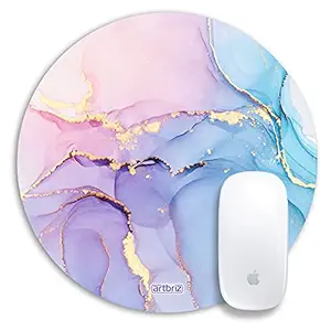 ARTBRIZ Mouse Pad, Round Large Printed Premium Textured Waterproof Anti Skid Rubber Base for Desktop Laptop PC Office Gaming Professional 240 X 240 X 3 mm [20% Larger] (Marble Texture 1, Pack of 1)