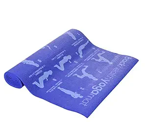 IRIS Fitness Printed Sun Salutation Premium Yoga Mat Blue (180 cm X 65 cm X 6mm)