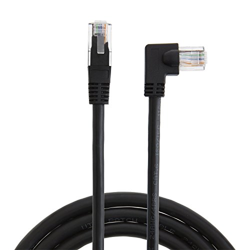 CableCreation Angle CAT6 Ethernet Patch Cable(3.3 Feet), Right Angled Lan Cable with 50U?old Plated Contact, Black Color - 2