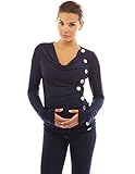 PattyBoutik Mama Umstandsbluse mit Knöpf mit Cowl Neck