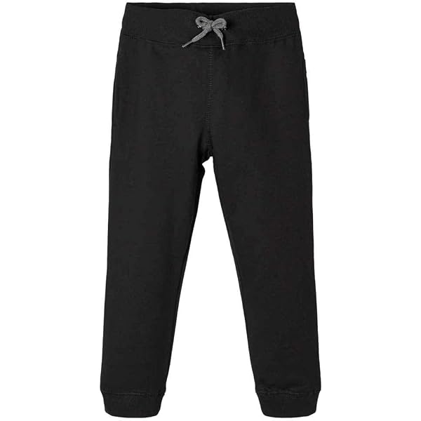 NAME IT Nlnnizu Bru - Pantaloni Jogging Unisex In Cotone Nero, Modello Dritto Con Vita Elastica - 2