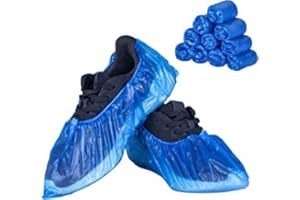 EHOTER 100 PCS Shoe Cover blue Disposable Large Shoe Cover Waterproof Shoe Protector Durable Boots and Shoe Covers for Indoors One Size 50 Pairs