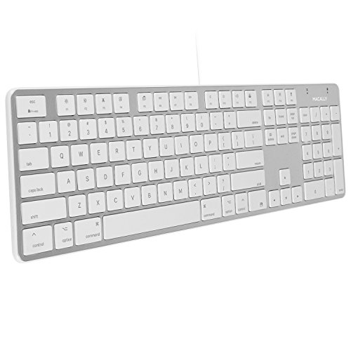 Macally SLIMKEYPROA-US, Tastiera USB-A per Mac, Layout US QWERTY