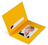 Ausschnitt: ca. 36 x 50 mm Marthiesens® 100 Stück Passbildmappen für Ausweis- und Passfotos im Format 4,5 x 6 cm - gelb