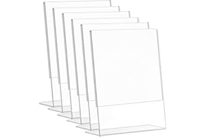 Wanfoou Expositor de mesa de plástico transparente A6, 6 unidades, expositor para carteles, expositor de plexiglás, soporte para pósteres, portalistino, mostrador de tienda, porta precios