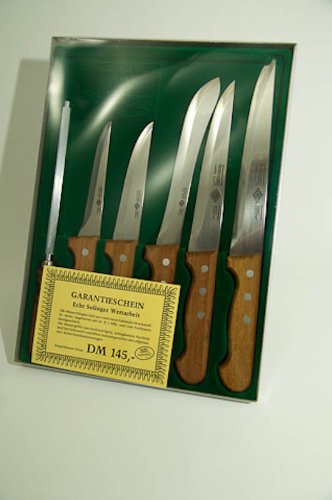Fleischermesser Set Eikaso Original Solingen 6tlg. mit Holzgriff Solinger Hohlschliff