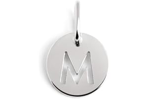 SINGULARU - Mini Medallion Letter Argent. Pendentif initiale en argent sterling avec finition plaquée rhodium. À combiner avec un collier. Bijoux pour femme. Lettre A-Z.