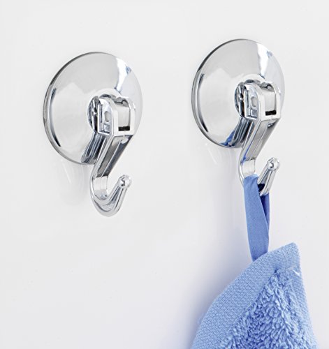 Wenko 4441040100 Hebelsaughaken, Kunststoff, 2-er Set, ø 4 cm, chrom - 2