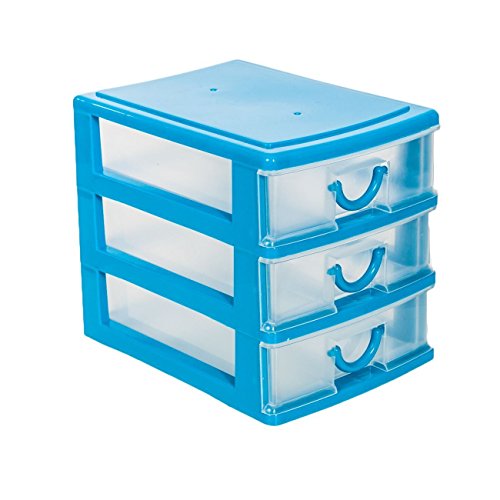 4er Set Schubladenbox Aufbewahrungsboxen in 4 tollen Farben Ideal für Büro, Küche & Werkstatt - 4