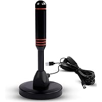 AXFEE Antenna TV Amplificatore, antenna digitale HD per Interni ed Esterni con Base Magnetica, 360° Segnal di ricezione Gamma